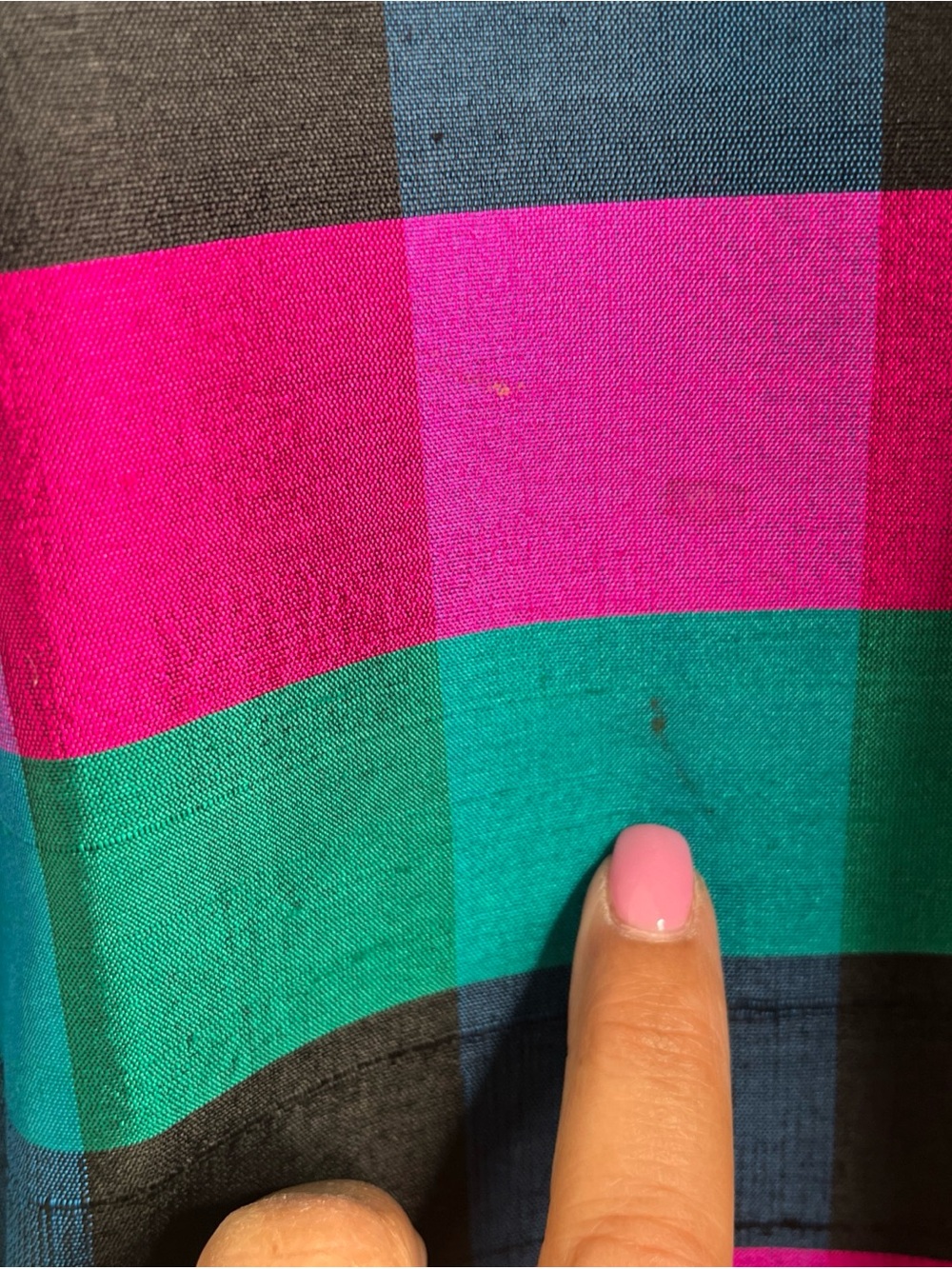 Thomson 100% Silk Jewel Toned Plaid Jacket Size XL 80s Colorblock Grandmillenial - Picture 7 of 16